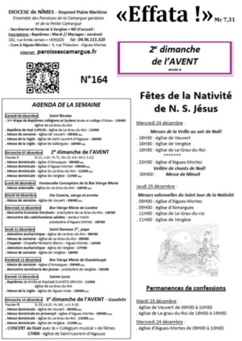 N’ayez de crainte que pour le Dieu vivant ! Effata ! 164