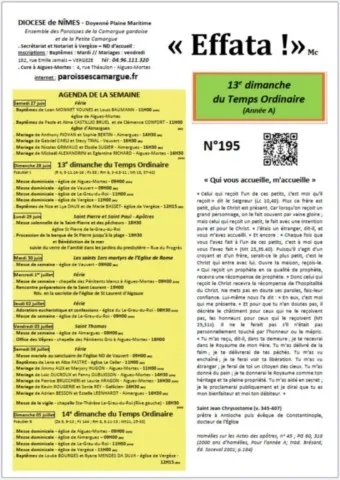 14e Dimanche du Temps Ordinaire