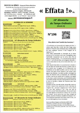 14e Dimanche du Temps Ordinaire