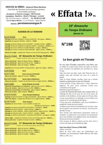16e Dimanche du Temps Ordinaire