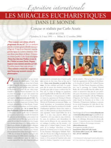 Les Miracles Eucharistiques dans le monde Les Miracles Eucharistiques dans le monde